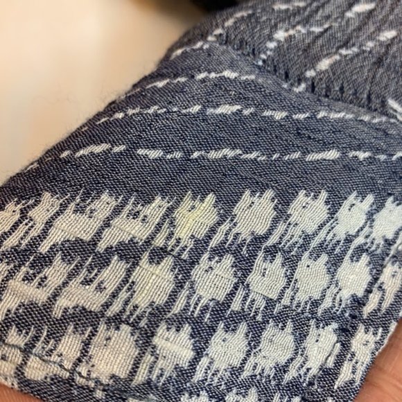 Fred David multi pattern half button down high low lightweight blouse size M - Picture 7 of 10